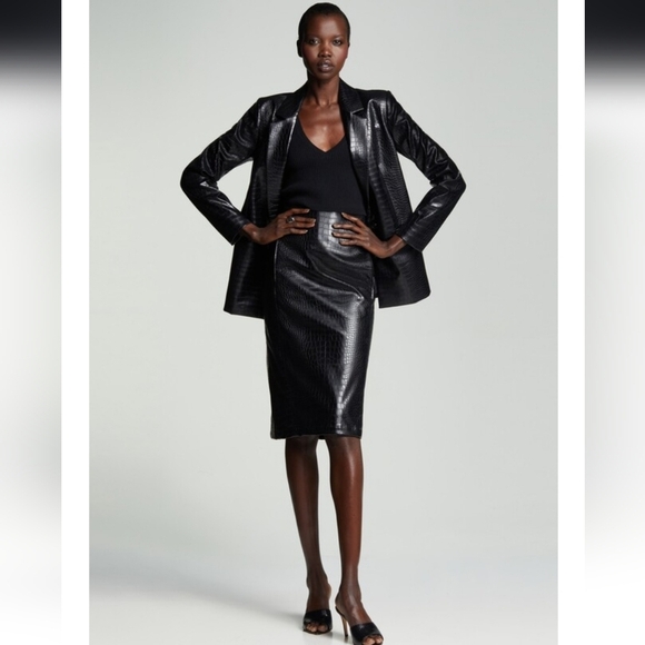 NWT Halogen Black Faux Leather Blazer Size XS - Picture 3 of 10